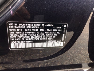 2017 Volkswagen Passat R-Line w/Comfort Pkg