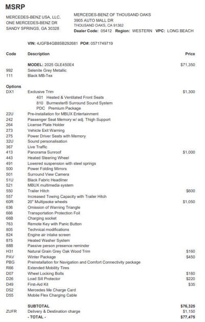 2025 Mercedes-Benz GLE GLE 450e