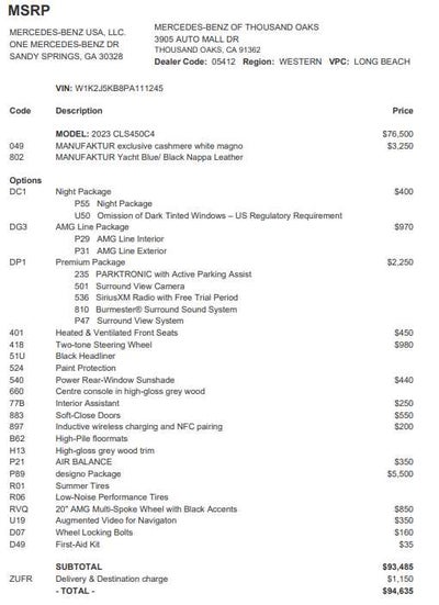 2023 Mercedes-Benz CLS CLS 450