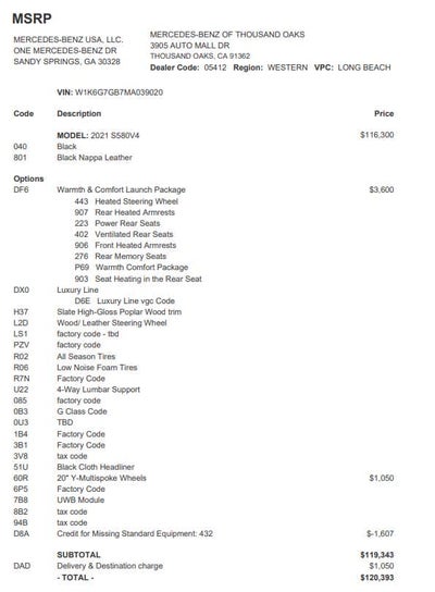 2021 Mercedes-Benz S-Class S 580