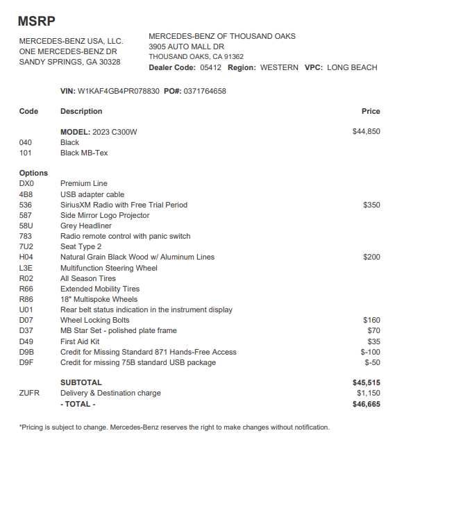 2023 Mercedes-Benz C 300 C 300