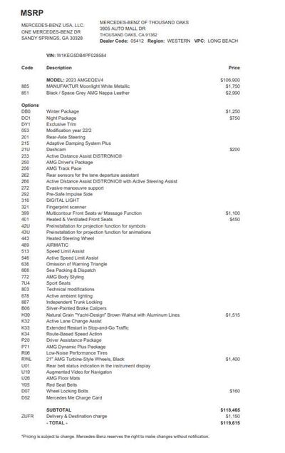 2023 Mercedes-Benz AMG® EQE AMG® EQE