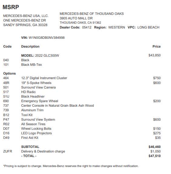 2022 Mercedes-Benz GLC 300 GLC 300