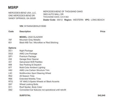 2022 Mercedes-Benz GLA 250 SUV