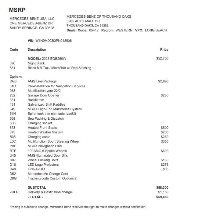 2023 Mercedes-Benz EQB EQB 250+