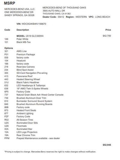 2019 Mercedes-Benz GLC 300 4MATIC® SUV