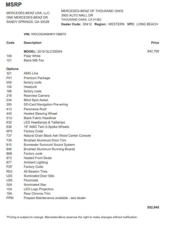 2019 Mercedes-Benz GLC 300 4MATIC® SUV