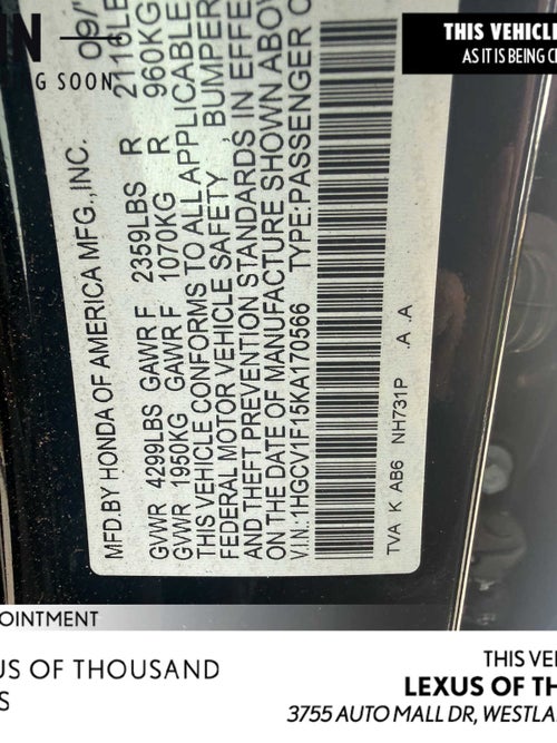2019 Honda Accord Sedan LX 1.5T