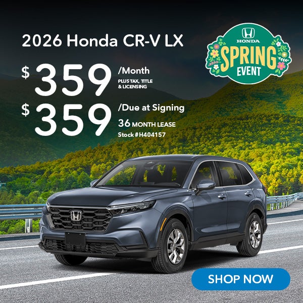 2026 Honda CR-V LX Lease for $359 per month for 36 months.