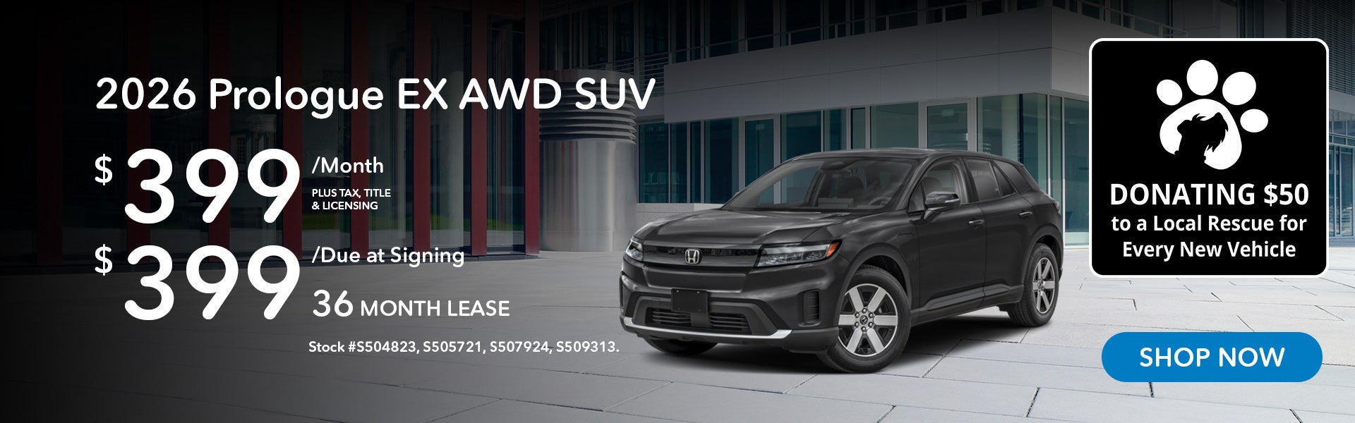 2026 Honda Prologue EX Lease from $649/mo, $649 due at signi
