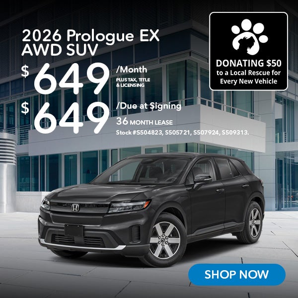 2026 Honda Prologue EX Lease from $649/mo, $649 due at signi