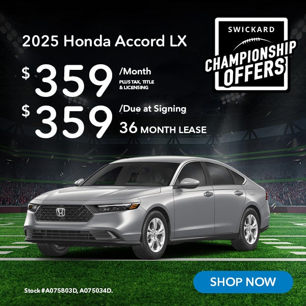 2025 Honda Accord LX Lease for $359/mo, $359 due at signing