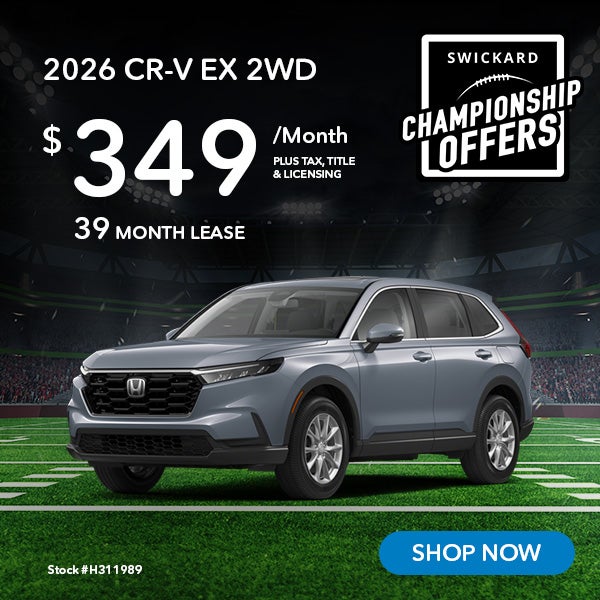 2026 Honda CR-V EX Lease for $349 per month for 39 months.