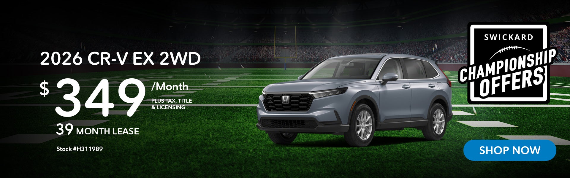 2026 Honda CR-V EX Lease for $349 per month for 39 months.