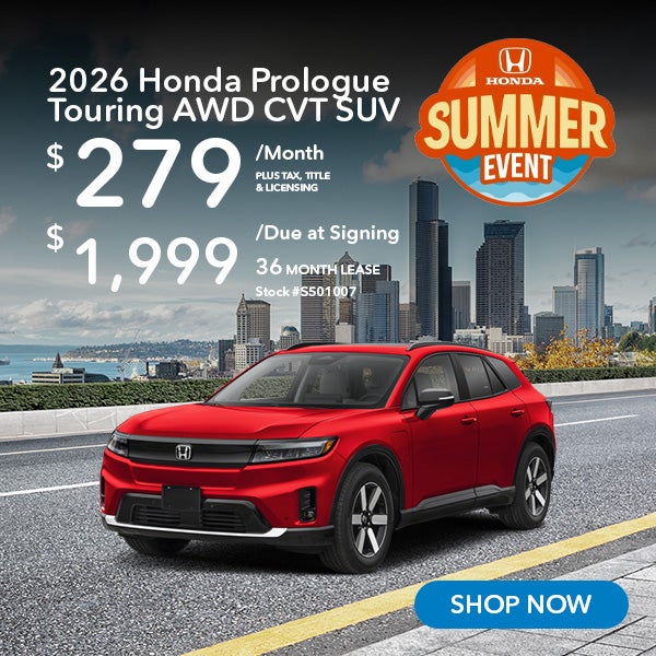 2026 Honda Prologue Touring Lease from $279/mo, $1,999 due a