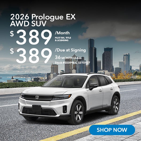 2026 Honda Prologue EX Lease from $389/mo, $389 due at signi