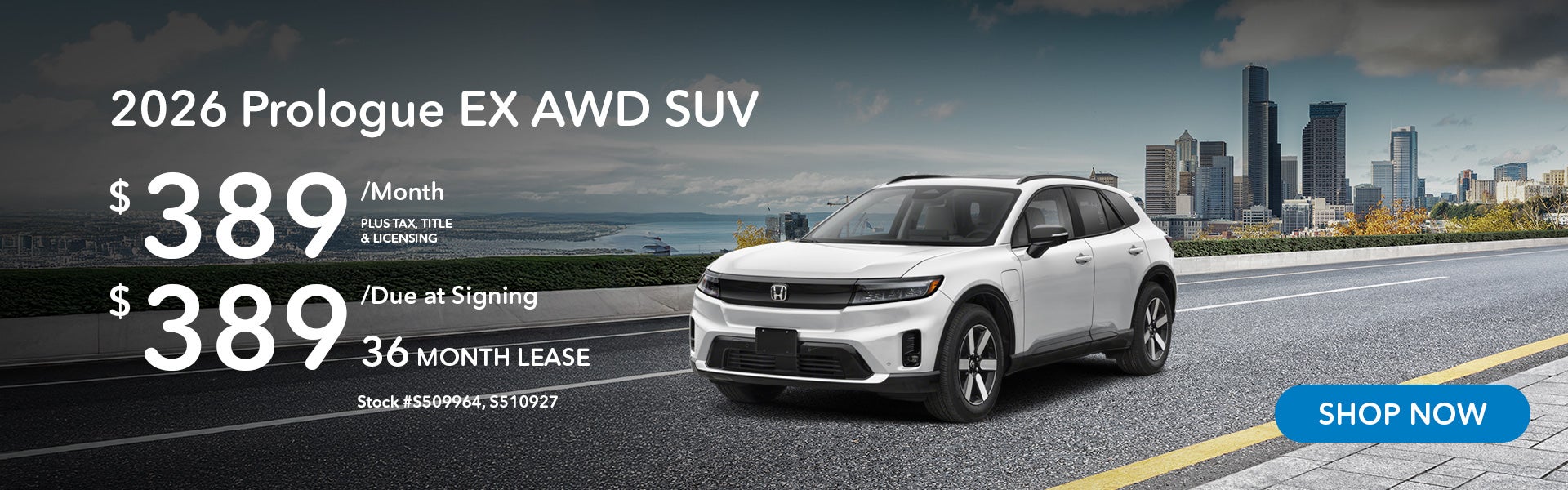 2026 Honda Prologue EX Lease from $389/mo, $389 due at signi