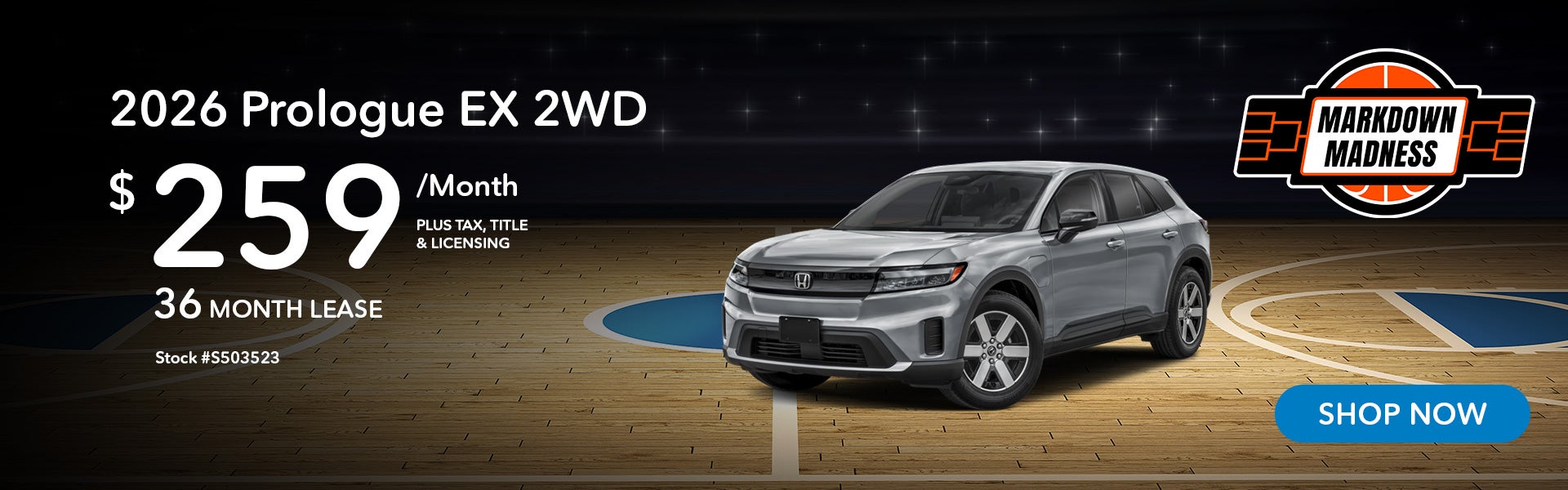 2026 Honda Prologue EX Lease for $259 per month for 36 month