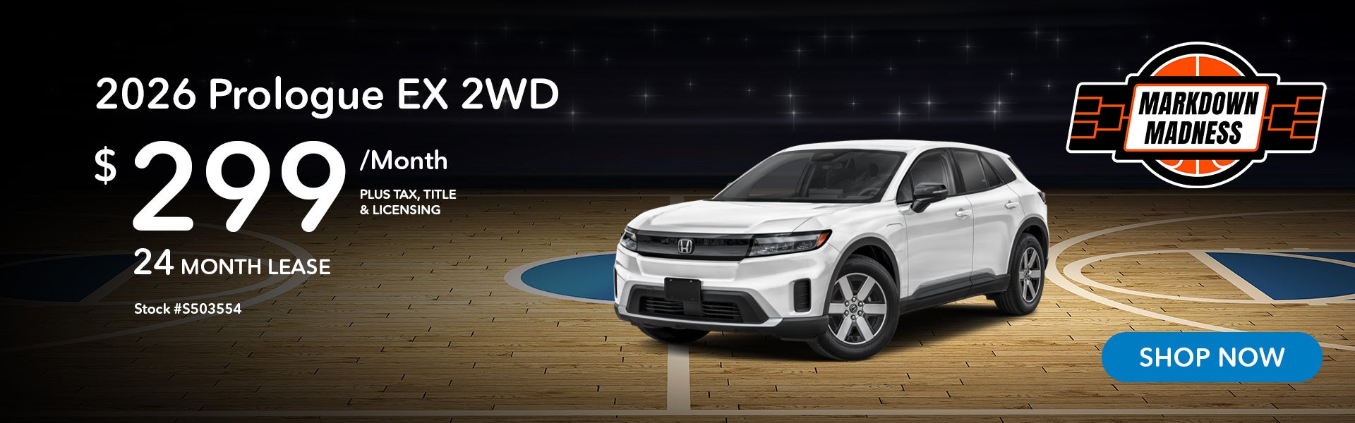 2026 Honda Prologue EX Lease for $299 per month for 24 month
