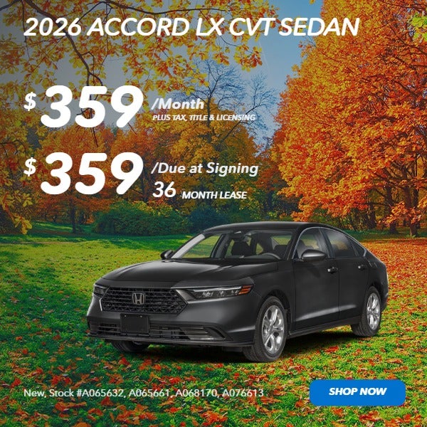 2026 ACCORD LX CVT SEDAN: $359/mo